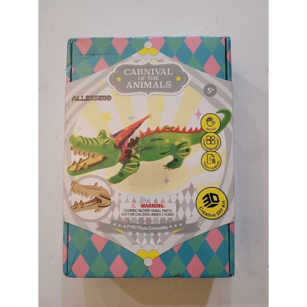 Carnival of Animals Allessimo FY07 Pixie Crocodile 3D Kit Wood Puzzle Clay DIY
